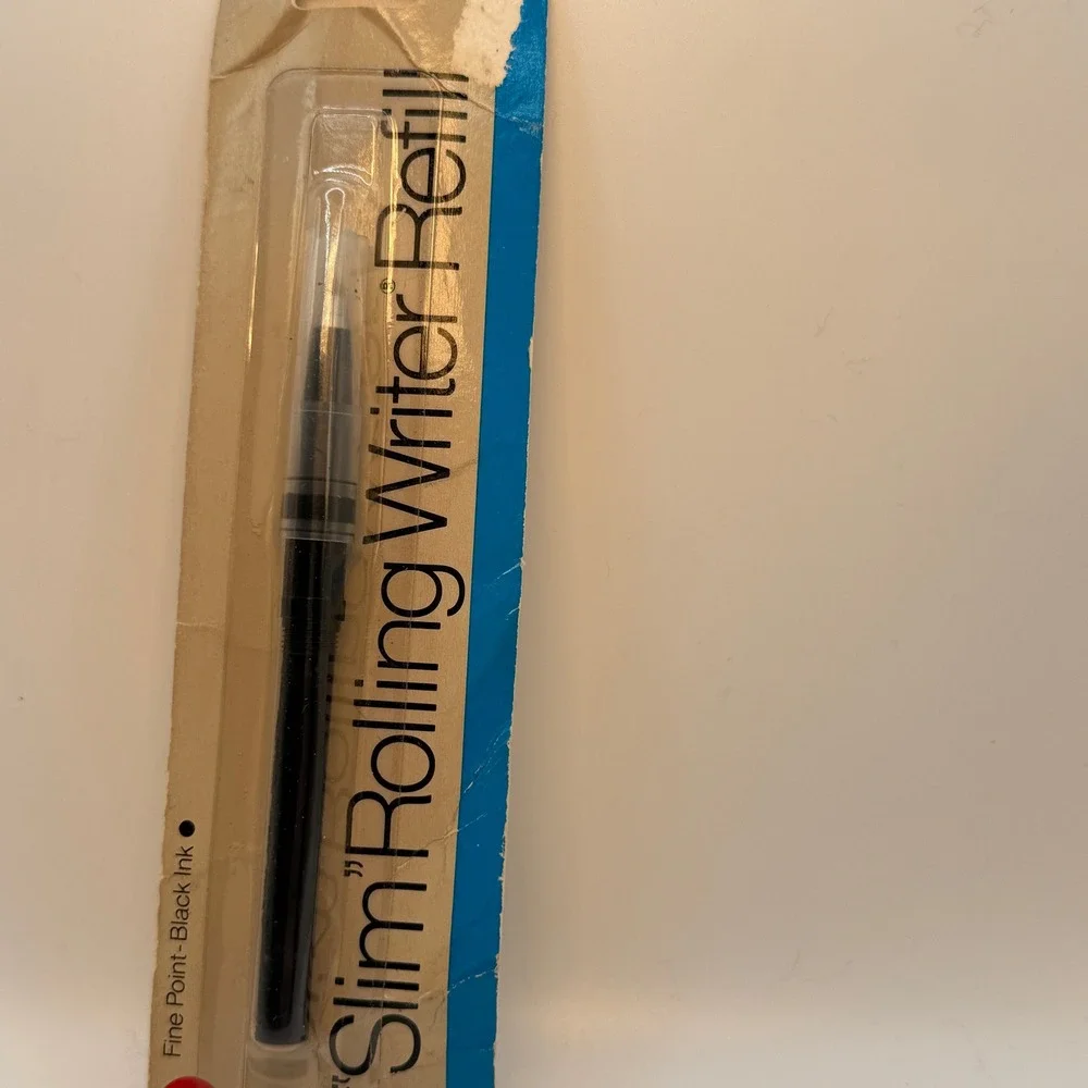 Pentel Slim Rolling Writer Refill Fine‎ Point Black Ink Vintage MG8BP-A Japan